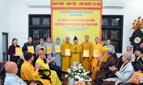 Công bố quyết định chuẩn y nhân sự Văn phòng Ban Trị sự Phật giáo tỉnh Hà Nam