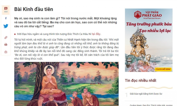 Bài viết về sự nhiệm màu của việc chép kinh Phật đạt giải tháng 2/2023