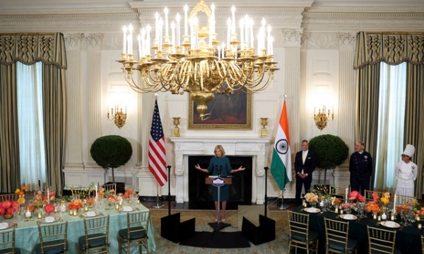 Tổng thống Mỹ chào đón thủ tướng Ấn Độ bằng bữa tiệc tối chay