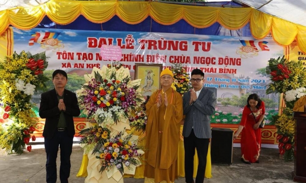 Thái Bình: Đại lễ trùng tu xây dựng ngôi chính điện chùa Ngọc Động