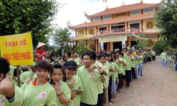 Đồng Tháp: Hội trại hè cho các nam, nữ phật tử trẻ tại chùa Quê Hương