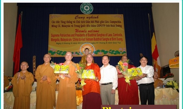 Bình Dương: Tiếp đón phái đoàn Phật giáo quốc tế