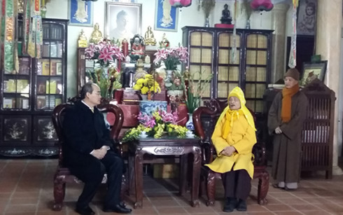 Ông Nguyễn Thiện Nhân chúc Tết lãnh đạo Giáo hội Phật giáo Việt Nam