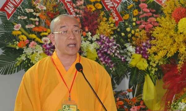 ĐĐ.Thích Trúc Thái Minh phát biểu cảm tạ tại Khóa Bồi dưỡng Nghiệp vụ TTTT PG toàn quốc