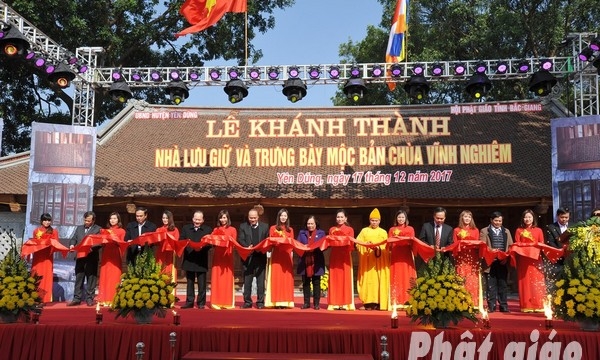Bắc Giang: Khánh thành Nhà lưu giữ, trưng bày mộc bản chùa Vĩnh Nghiêm
