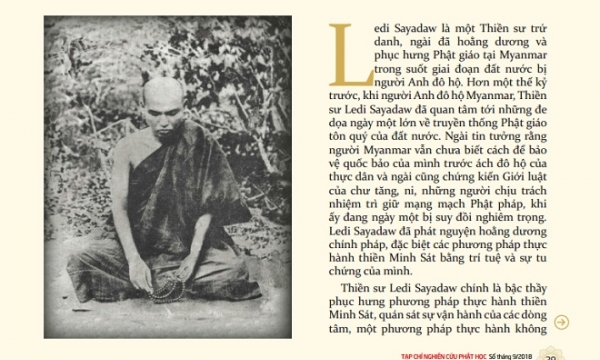 Danh tiếng của Thiền sư Ledi Sayadaw ở Myanmar