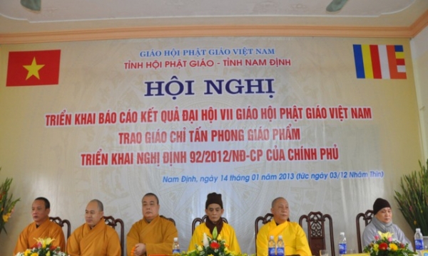 Nam Định: Hội nghị triển khai Báo cáo kết quả Đại hội VII GHPGVN