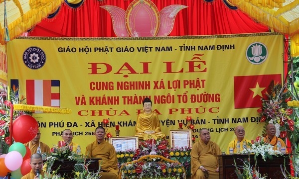Nam Định: Cung nghinh Ngọc Xá Lợi Phật, khánh thành Tổ đường chùa Đa Phúc