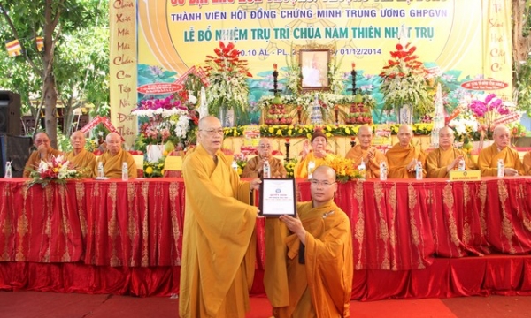 Tp.HCM: Bổ nhiệm trụ trì chùa Nam Thiên Nhất Trụ