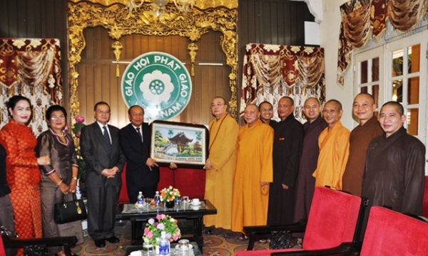 Đoàn Bộ Lễ nghi và Tôn giáo Vương quốc Campuchia thăm Giáo hội PGVN
