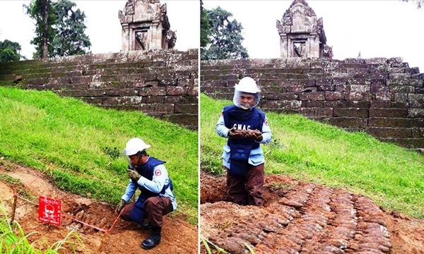 Campuchia: Phát hiện nhiều vũ khí trong chiến tranh tại ngôi cổ tự Pareah Vihear