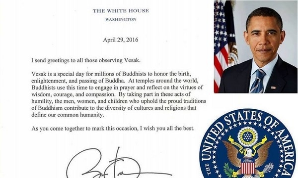 Bức thông điệp Đại lễ Phật đản năm 2016 của Tổng thống Hoa Kỳ