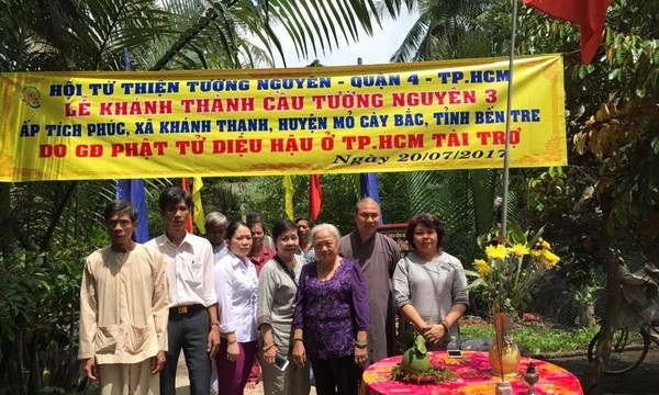 Hội từ thiện Tường Nguyên khánh thành 3 cây cầu nông thôn ở Trà Vinh, Bến Tre