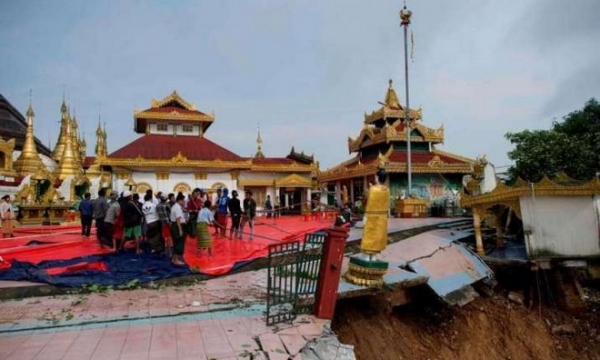 Myanmar: Nhiều chùa đổ nát, 11 người thiệt mạng do lũ lụ sạt lở