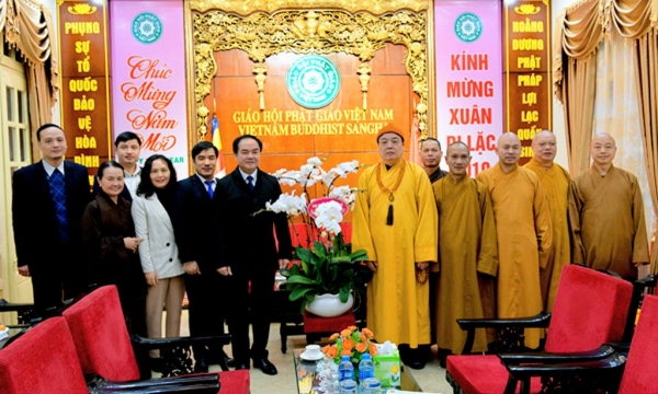 Ban Tôn giáo Chính phủ thăm và chúc Tết Giáo hội Phật giáo Việt Nam