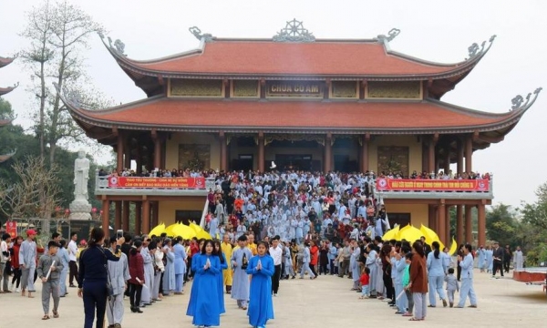 Hàng nghìn người về dự lễ khánh thành, an vị tượng Phật tại chùa Cổ Am