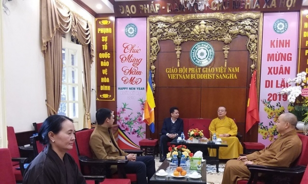 Trung ương Hội Liên hiệp thanh niên Việt Nam thăm, chúc Tết Trung ương GHPGVN