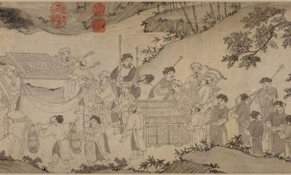 Chiêm ngưỡng kiệt tác thư họa Trúc Lâm Đại sĩ xuất sơn Phật hoàng Trần Nhân Tông xuống núi hóa duyên