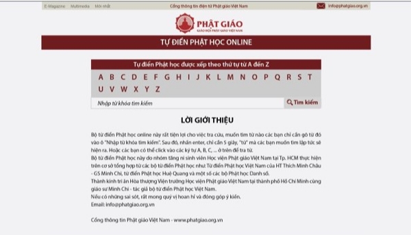 Xây dựng bộ Tự điển Phật học online trên Cổng thông tin Phật giáo Việt Nam