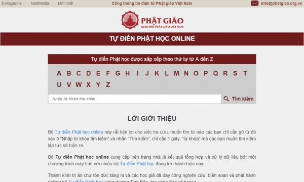 Ra mắt Tự điển Phật học online trên Cổng thông tin Phật giáo Việt Nam