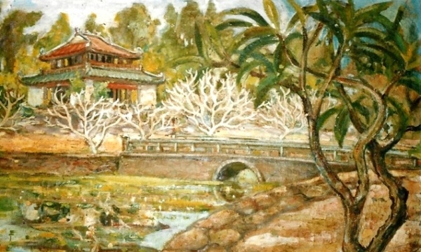 Bức tranh vẽ phong cảnh chùa Thiên Mụ của cố họa sĩ Tôn Thất Đào bị cướp