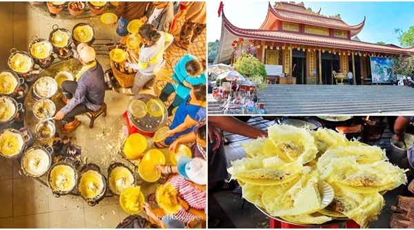 Độc lạ chùa bánh xèo chay miễn phí độc nhất vô nhị ở An Giang