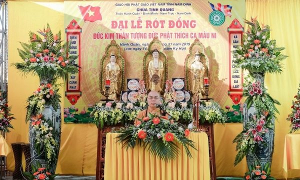 Lễ đúc Kim thân tôn tượng Phật Bản Sư Thích Ca Mâu Ni chùa Tịnh Quang