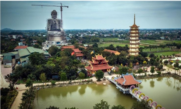 Cận cảnh tượng Phật lớn nhất Đông Nam Á gấp rút hoàn thành