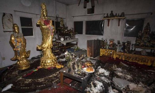 Ngôi chùa Thái Lan tại thành phố Las Vegas bị đốt phá và xả súng