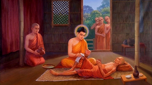 Đức Phật thăm Tỷ kheo lâm bệnh