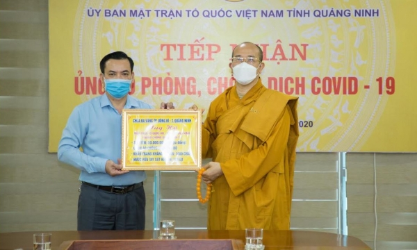 Chùa Ba Vàng chung tay cùng UB MTTQ tỉnh Quảng Ninh chống dịch bệnh COVID - 19