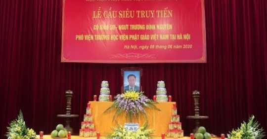 Lễ cầu siêu truy tiến cố GS, NGƯT Trương Đình Nguyên – Phó viện trưởng Học viện PGVN tại Hà Nội