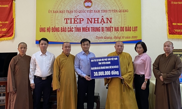 BTS GHPGVN tỉnh Tuyên Quang quyên góp ủng hộ đồng bào miền Trung vượt qua thiên tai