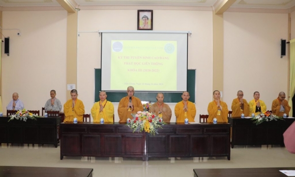 Khai mạc kỳ thi Tuyển sinh Cao đẳng Phật học Liên thông Khóa III tại Tiền Giang
