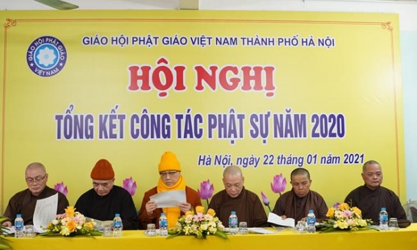 Hội nghị tổng kết công tác Phật sự năm 2020 của BTS GHPGVN Tp Hà Nội
