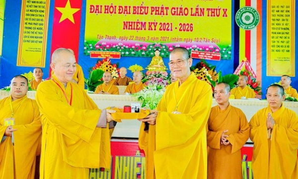 Ban Trị sự Phật giáo liên huyện Tân Thạnh có tân Trưởng ban