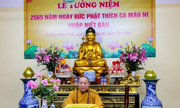Lễ tưởng niệm 2565 năm ngày Đức Phật nhập niết bàn tại chùa Liên Phái