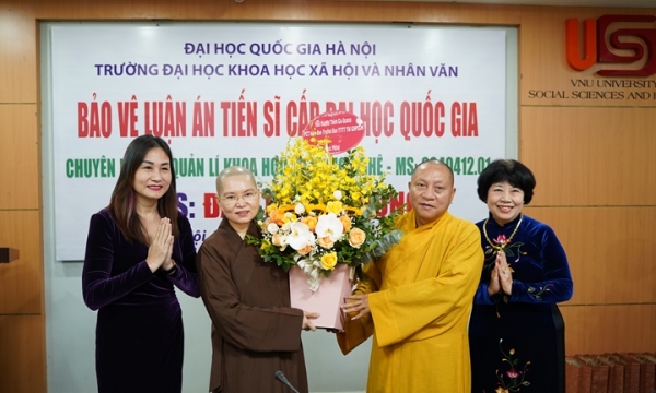 Ni sư Thích Đồng Hòa bảo vệ thành công luận án Tiến sĩ