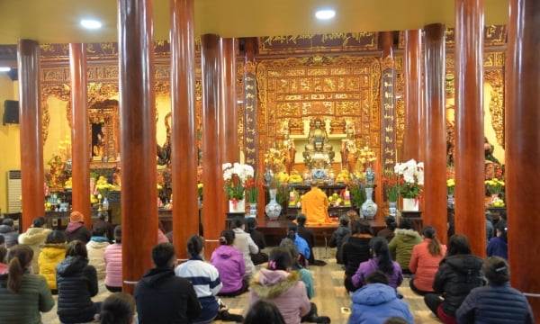 Hải Phòng: Khóa lễ Ngũ bách danh Quán Thế Âm Bồ Tát cầu an đầu xuân tại chùa Phúc Linh
