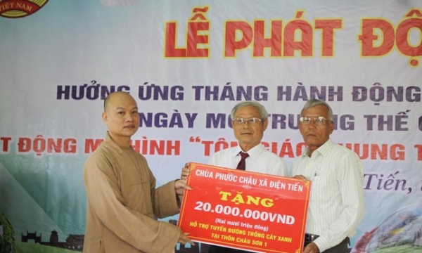 Phật giáo xã Điện Tiến (thị xã Điện Bàn) hưởng ứng chương trình bảo vệ môi trường
