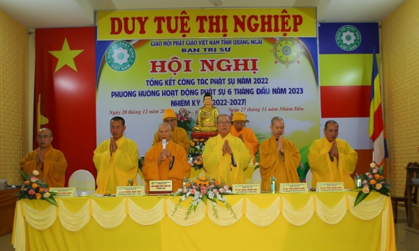 Quảng Ngãi: Ban Trị sự Phật giáo tỉnh tổ chức Hội nghị Tổng kết công tác Phật sự năm 2022
