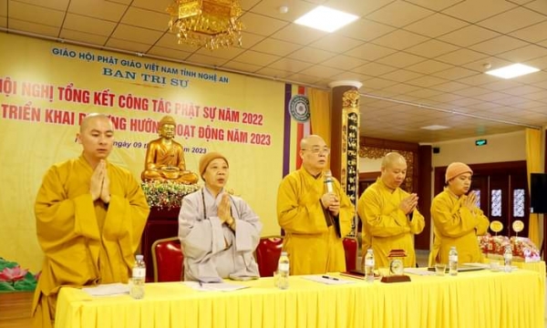 BTS GHPGVN tỉnh Nghệ An tổng kết năm 2022 và triển khai Phật sự năm 2023