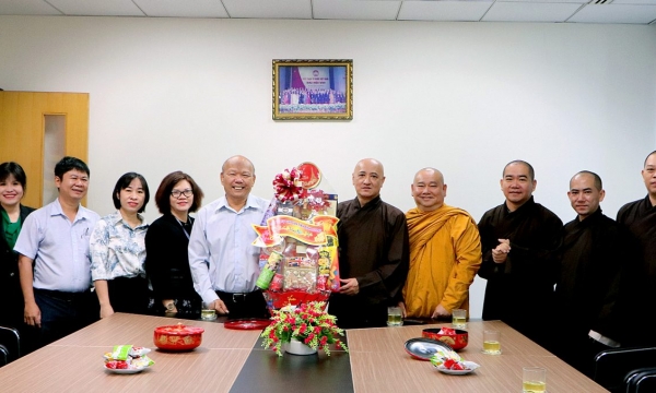 Thường trực Ban Trị sự Phật giáo tỉnh chúc Tết lãnh đạo các cơ quan, ban ngành tỉnh Bình Dương