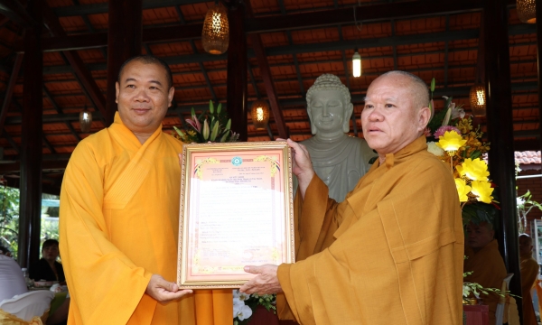 Bến Tre: Lễ trao quyết định bổ nhiệm trụ trì chùa Pháp Thanh