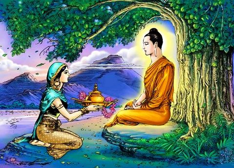 Cúng dường vòng ngọc quanh trán, gặp Phật xuất gia thành đạo