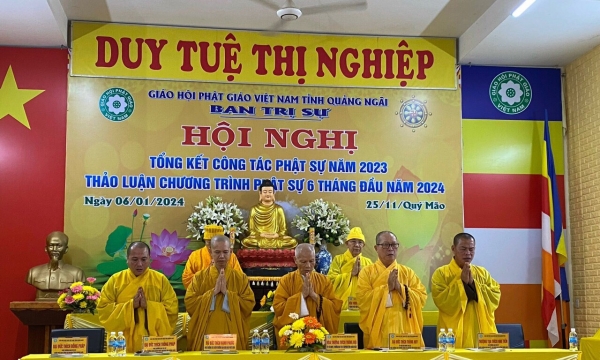 Quảng Ngãi: BTS GHPGVN tỉnh tổ chức Hội nghị tổng kết công tác Phật sự năm 2023
