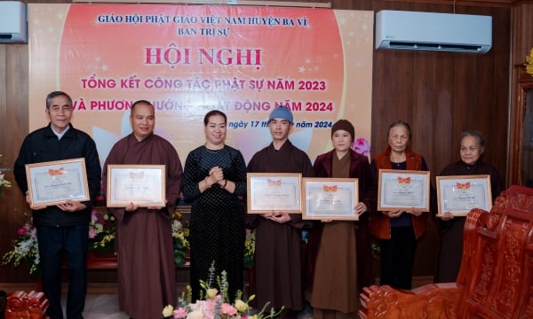 BTS GHPGVN huyện Ba Vì tổ chức hội nghị tổng kết công tác Phật sự năm 2023
