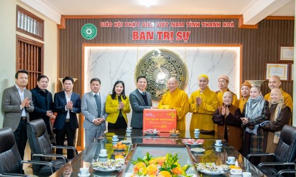 Thanh Hóa: Đoàn công tác Tỉnh ủy chúc Tết BTS Phật giáo tỉnh