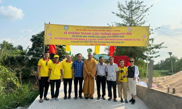Hội Từ thiện chùa Tường Nguyên khánh thành 3 cây cầu bê-tông nông thôn