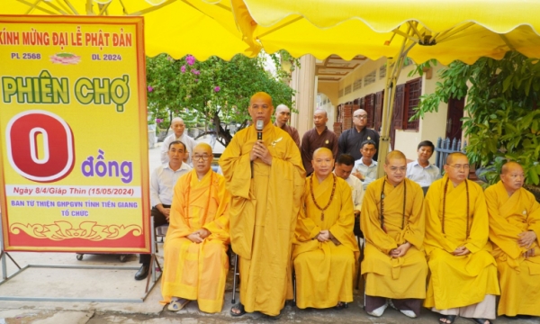Phật giáo tỉnh Tiền Giang khai mạc Tuần lễ Phật đản PL.2568 và khởi động “Phiên chợ 0 đồng”